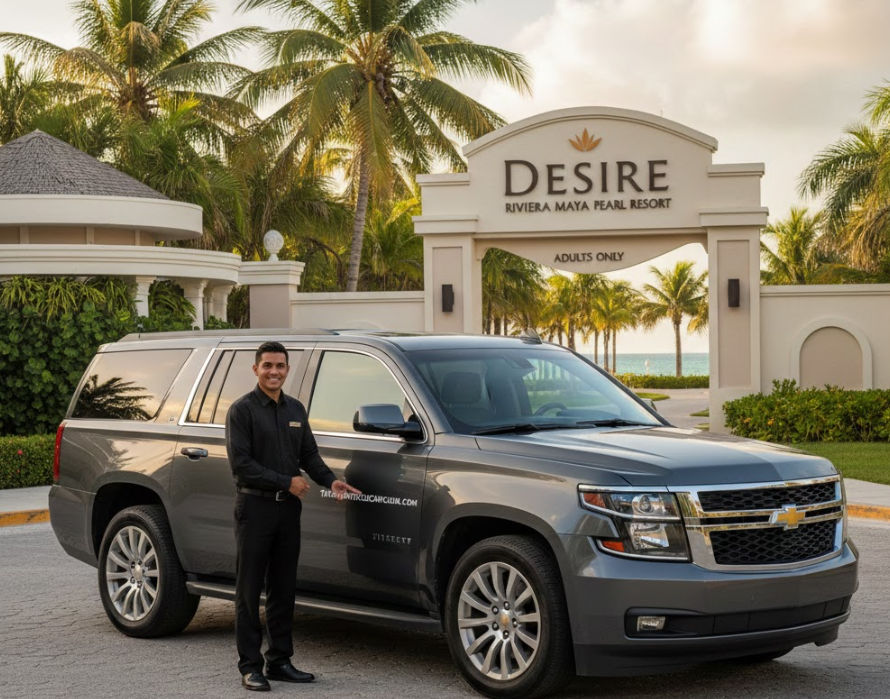Transporte privado al Desire Resort &amp; Spa Riviera Maya con servicio de taxi VIP de lujo
