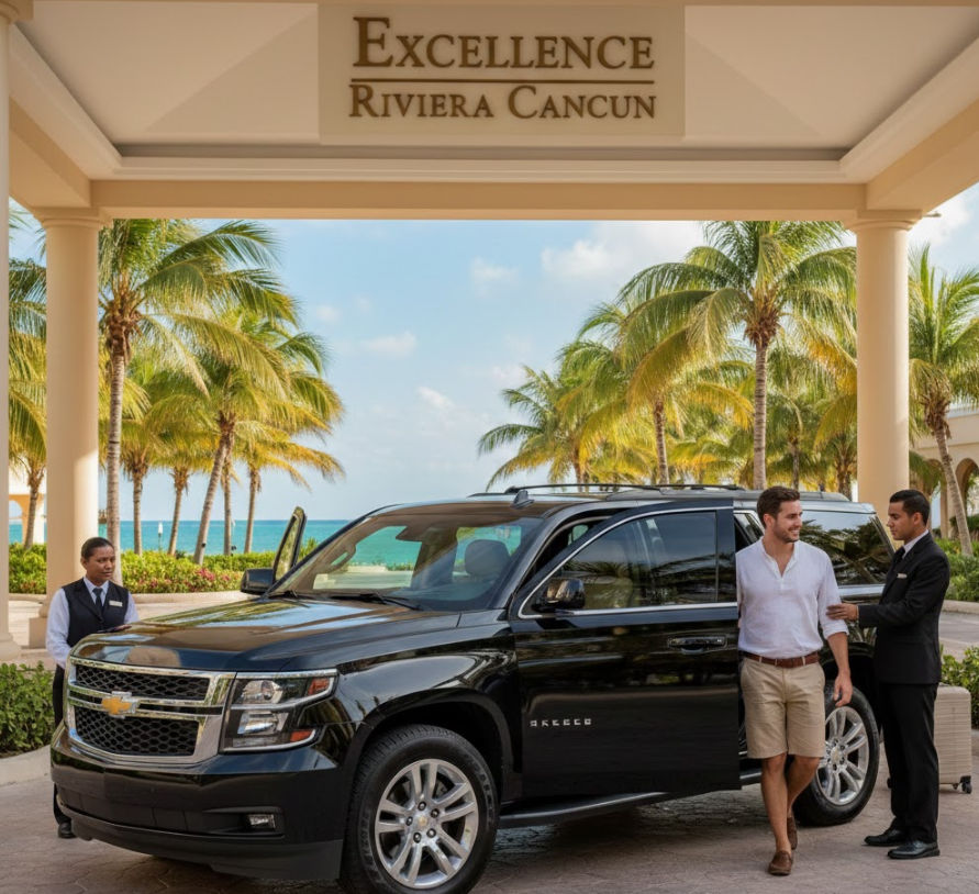 Servicio de transporte privado al Hotel Excellence Riviera Cancun desde el Aeropuerto y taxi de lujo