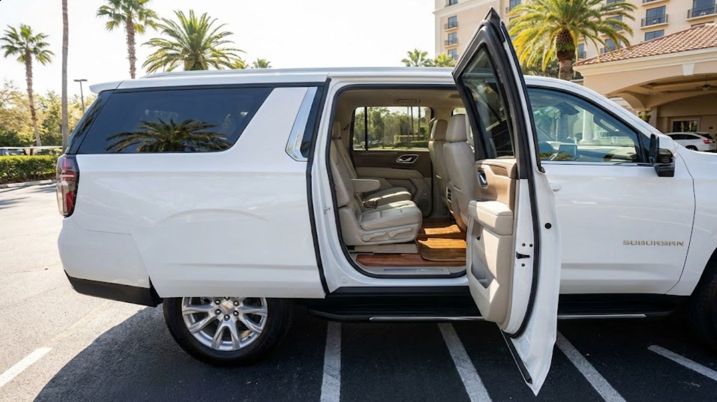 Familia siendo recibida en el aeropuerto de Cancún por chofer privado, ilustrando mi experiencia con taxi shuttles