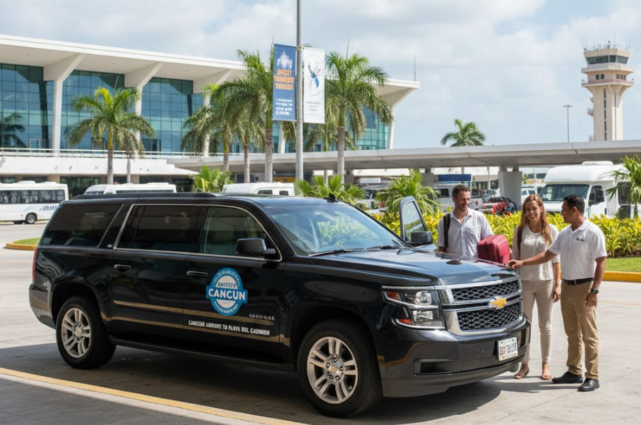 Transporte privado y traslados en Playa del Carmen con servicio de taxi turístico 24/7