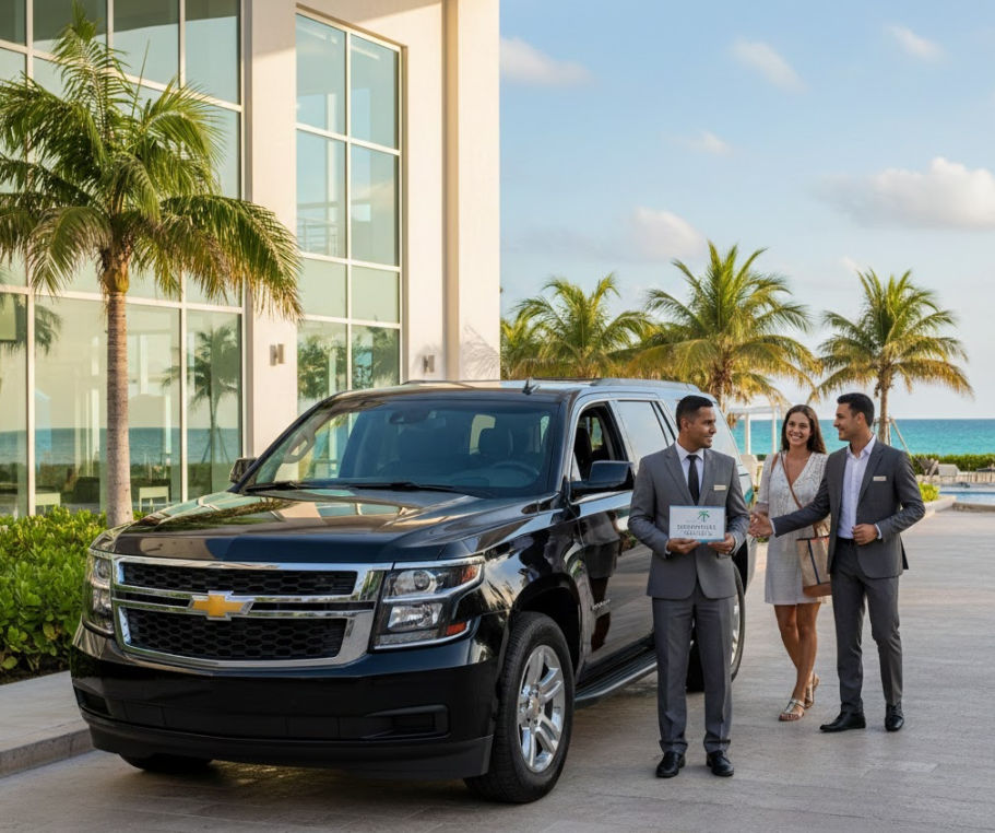 Transporte privado al hotel Sandos Cancun con servicio de traslados directos y seguros