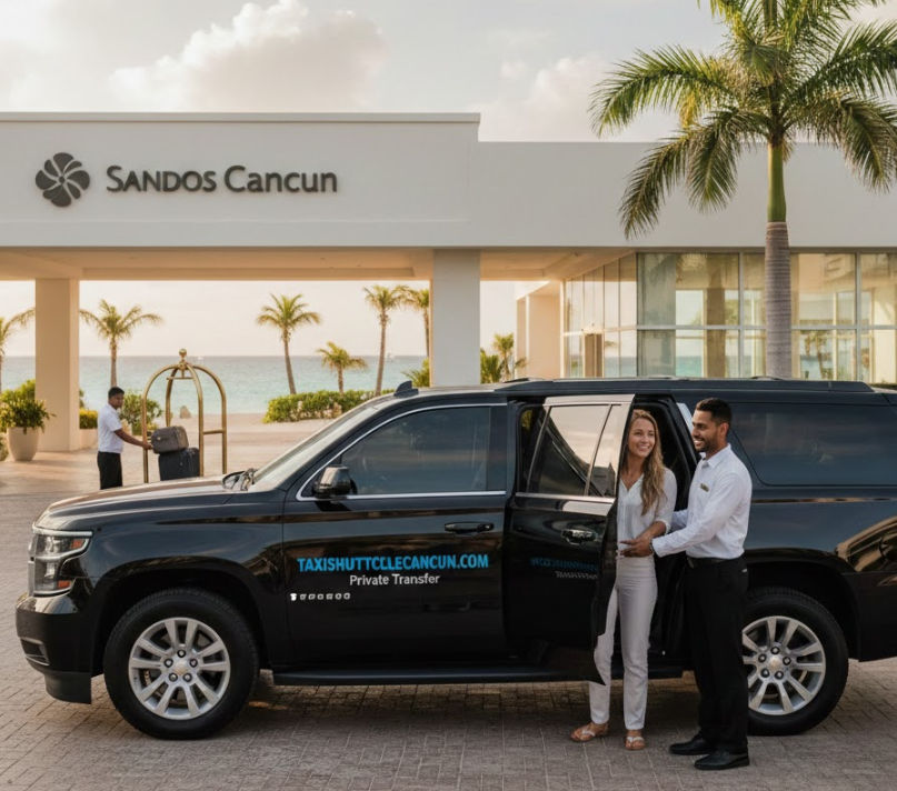 Private airport transfer to Sandos Cancun Lifestyle Resort with professional shuttle service