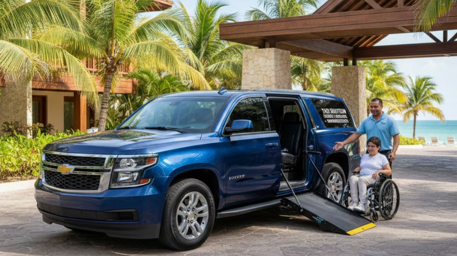 Taxi adaptado para silla de ruedas con rampa y transporte para personas con movilidad reducida