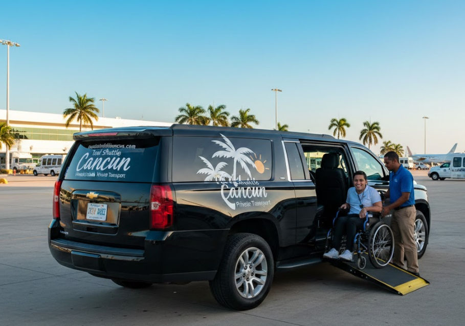 Safe and reliable wheelchair accessible vehicle for private transfers Wheelchair accessible taxi and handicap transportation service with ramp access
