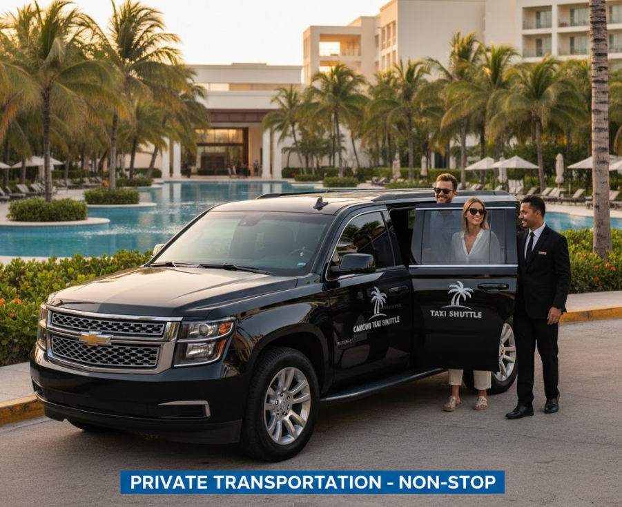 Private transportation service with professional chauffeur and luxury vehicle