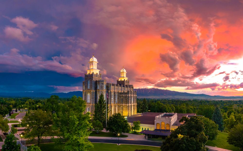 image of Logan Utah Temple 14 June 2023 Sunset
