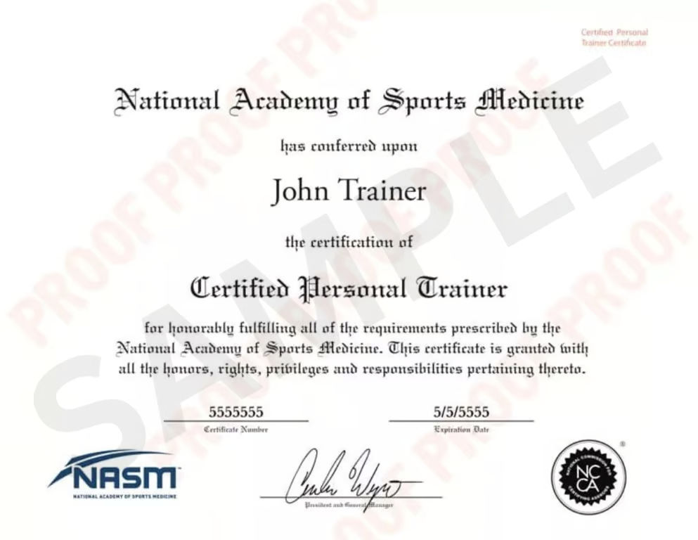 nasm certificate