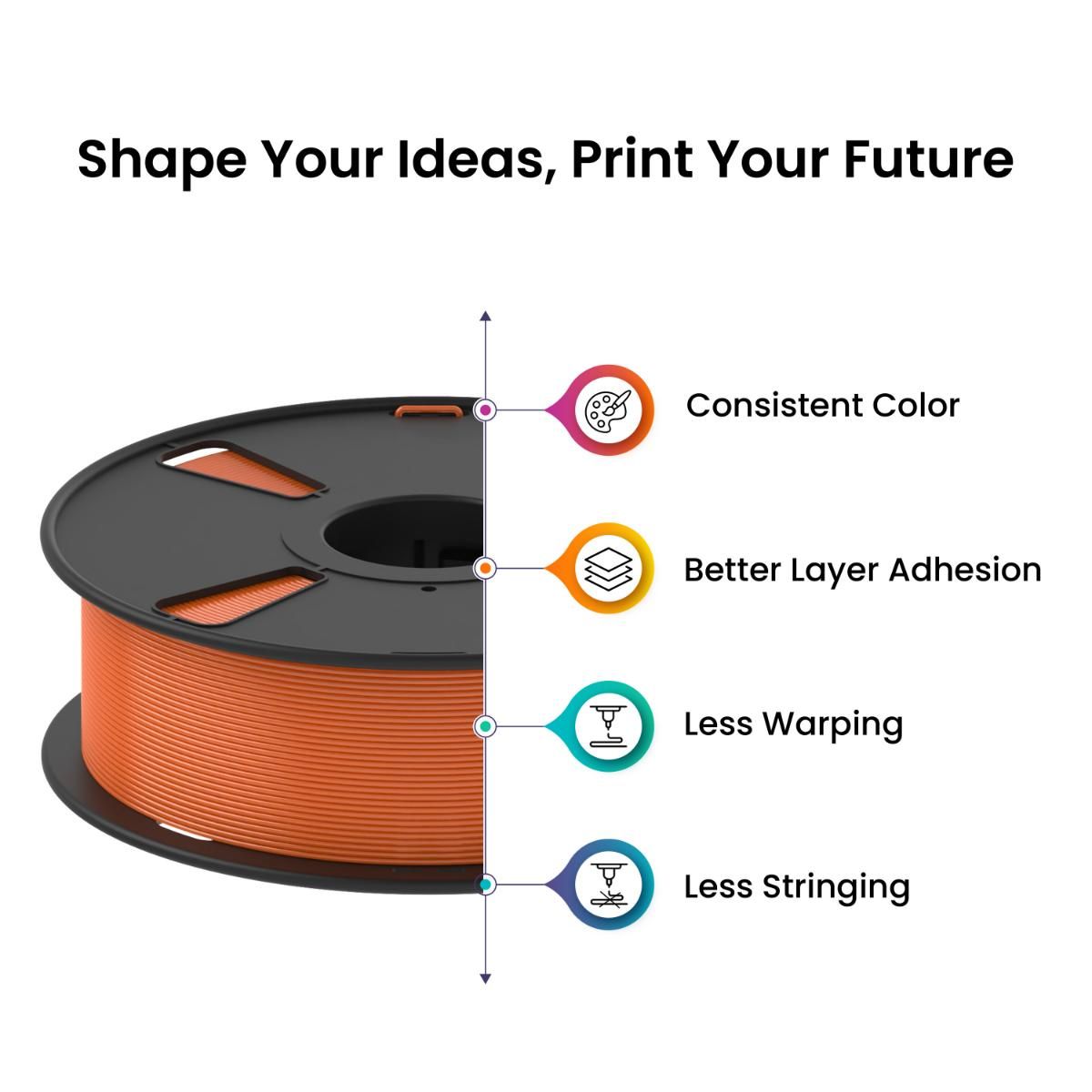 Thumbnail 3 for Orange PLA+ 3D Printer Filament