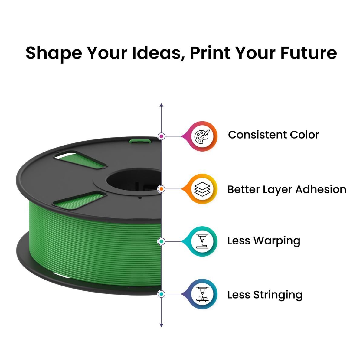Thumbnail 3 for Forest Green PLA+ 3D Printer Filament