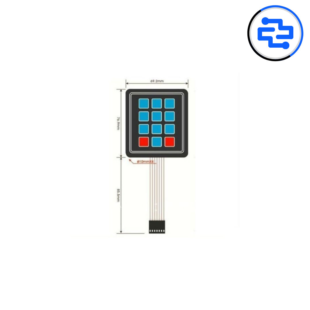 4x3 Matrix Membrane Keypad - image 3