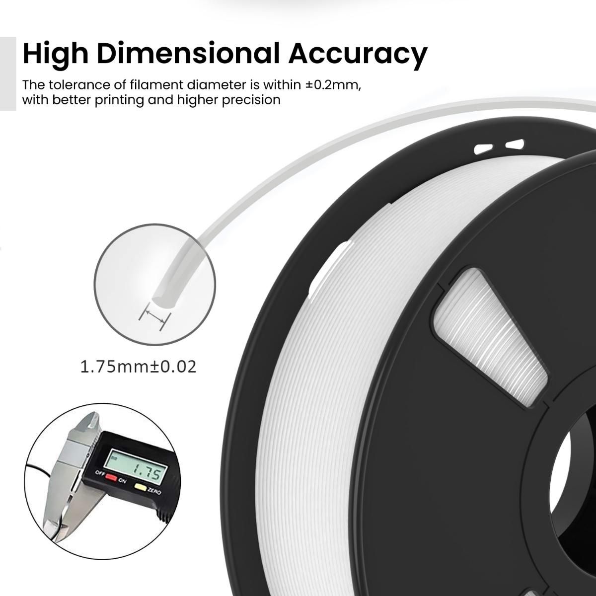 Pure White PLA+ 3D Printer Filament - image 4