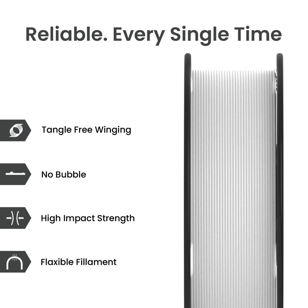 Pure White PLA+ 3D Printer Filament - image 2