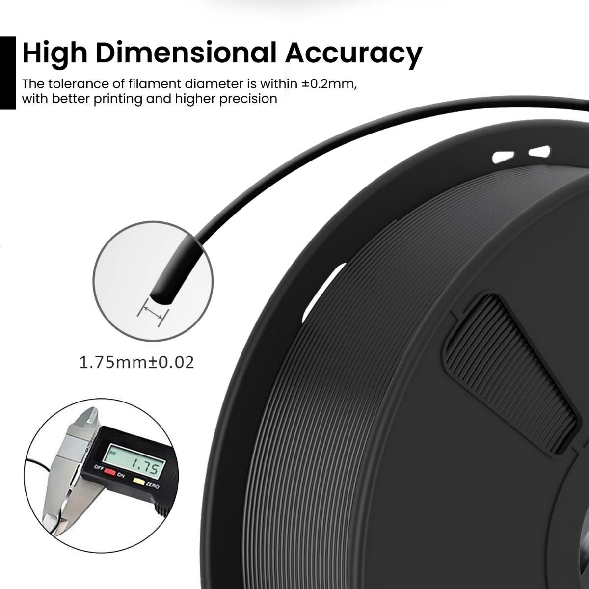 Thumbnail 4 for Jet Black PLA+ 3D Printer Filament