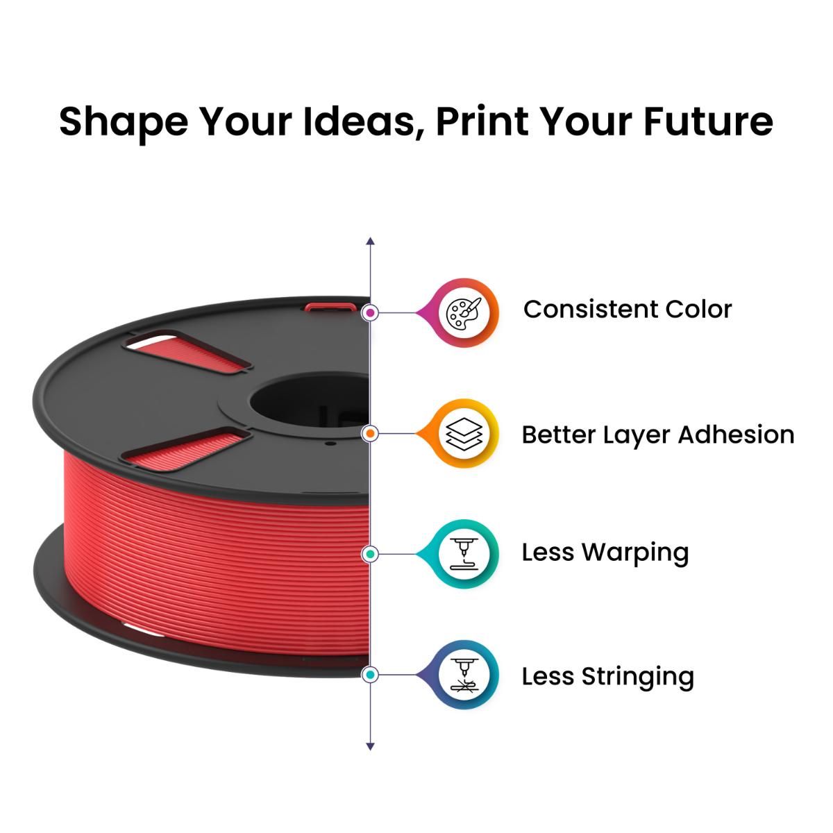 Thumbnail 3 for Red PLA+ 3D Printer Filament