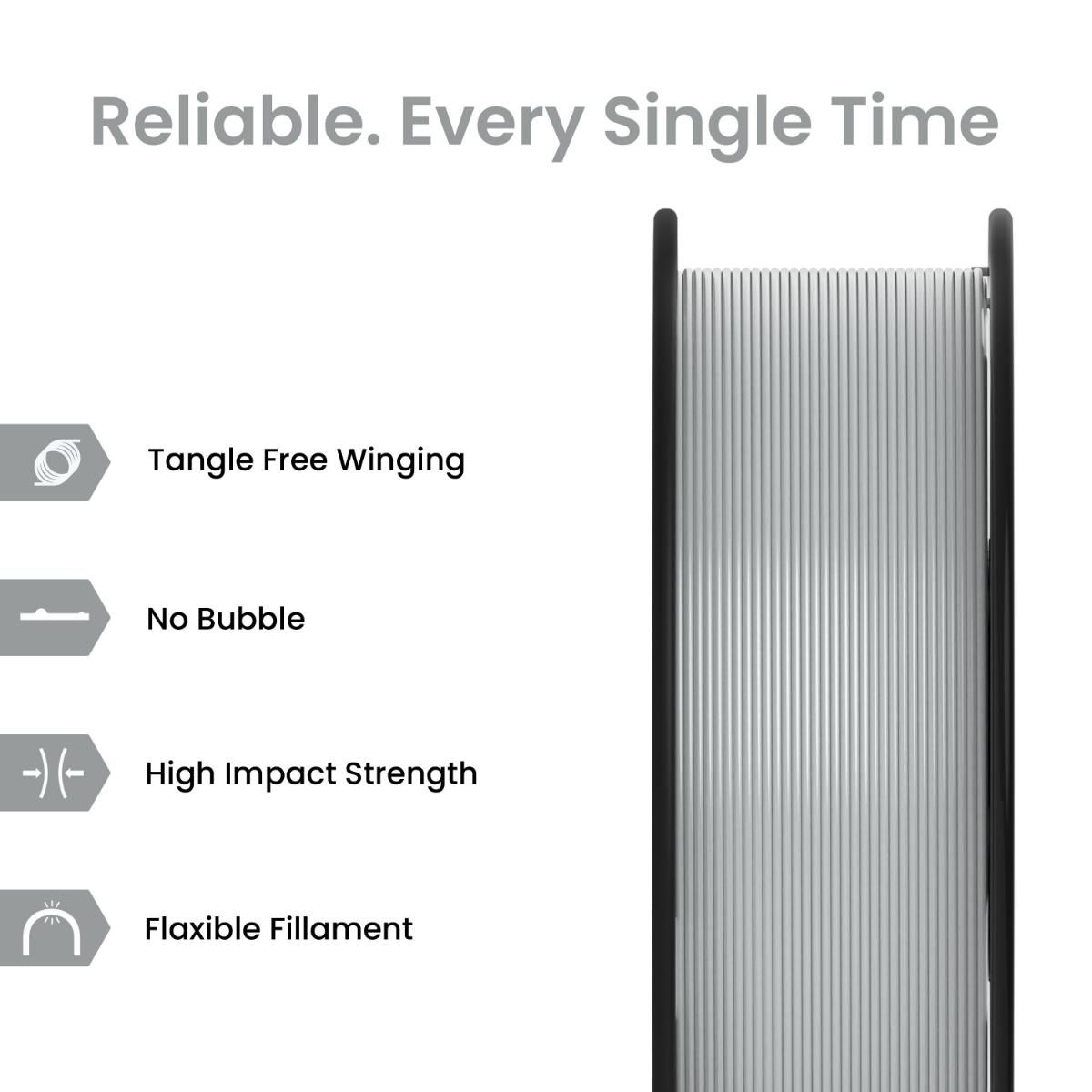 Thumbnail 2 for Light Grey PLA+ 3D Printer Filament