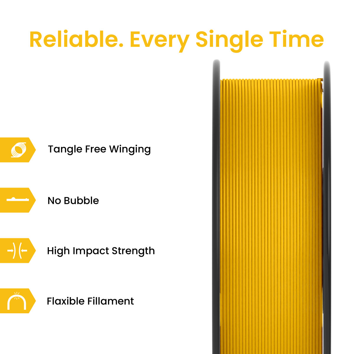 Thumbnail 2 for Amber Yellow PLA+ 3D Printer Filament