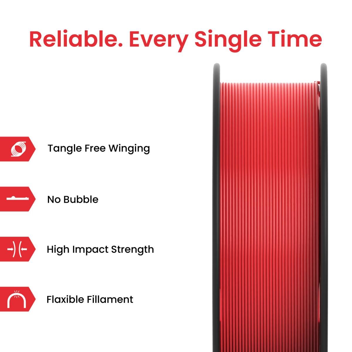 Thumbnail 2 for Red PLA+ 3D Printer Filament