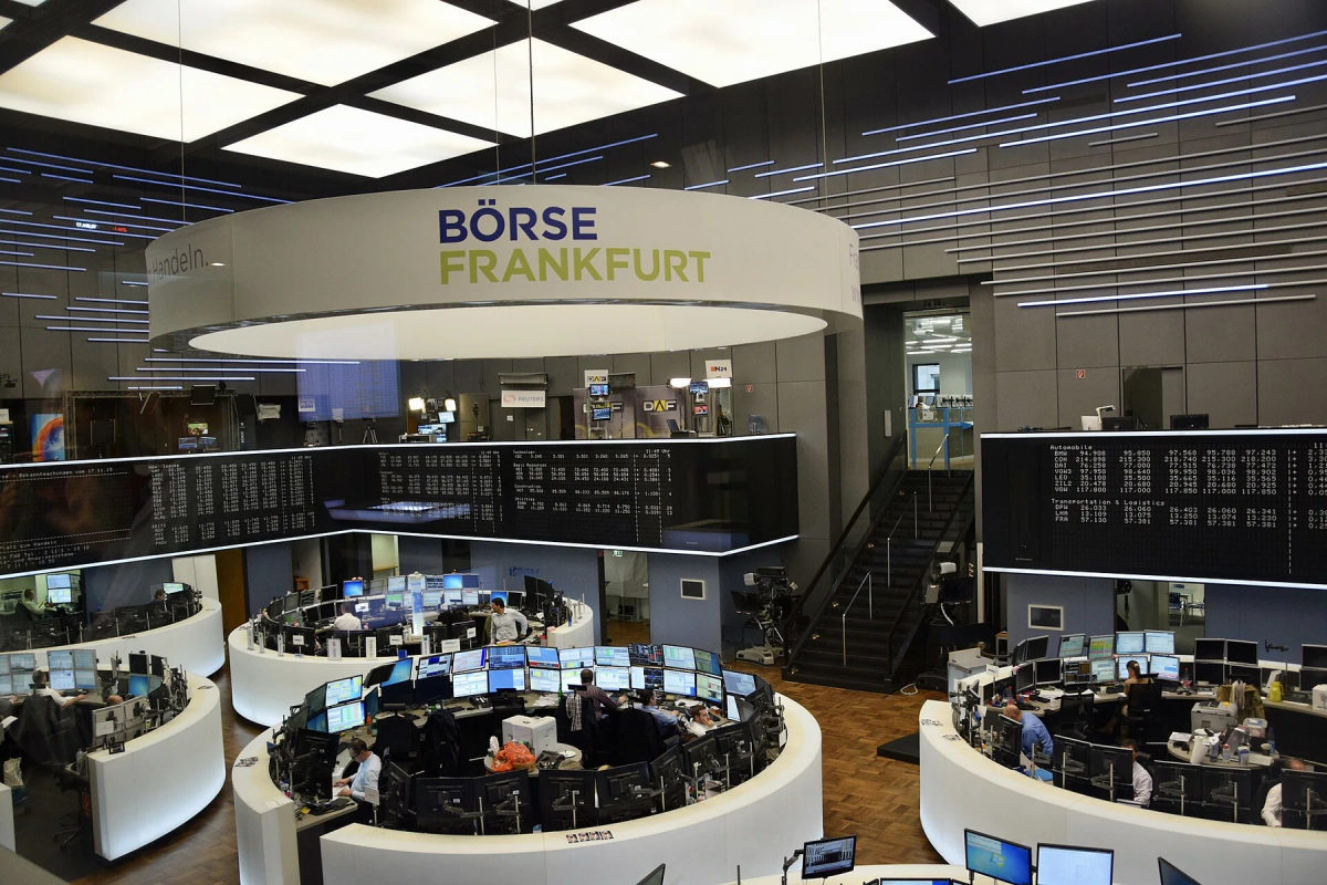 The trading floor of the Frankfurt Stock Exchange.