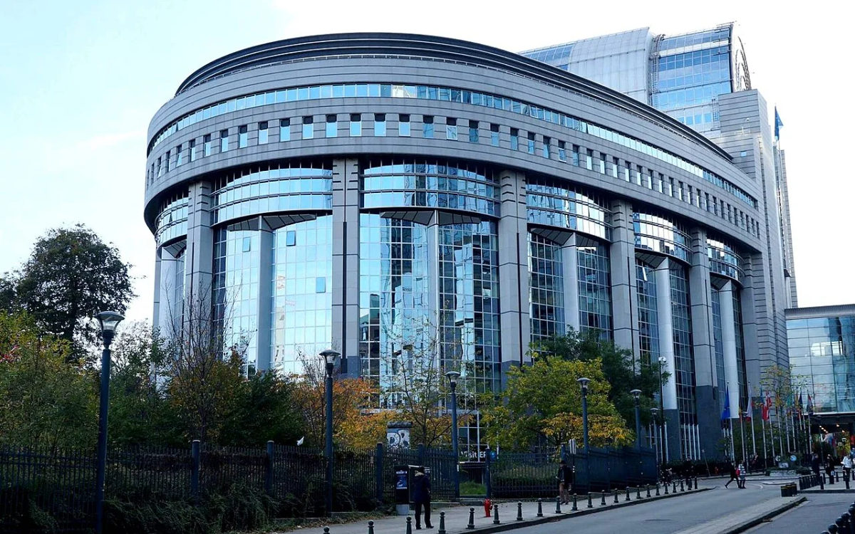 The European Parliament building in Brussels.