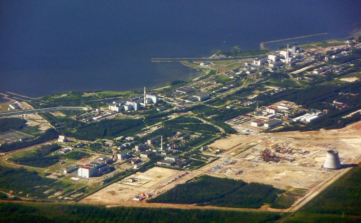 The Leningrad nuclear power plant site during construction in 2010.