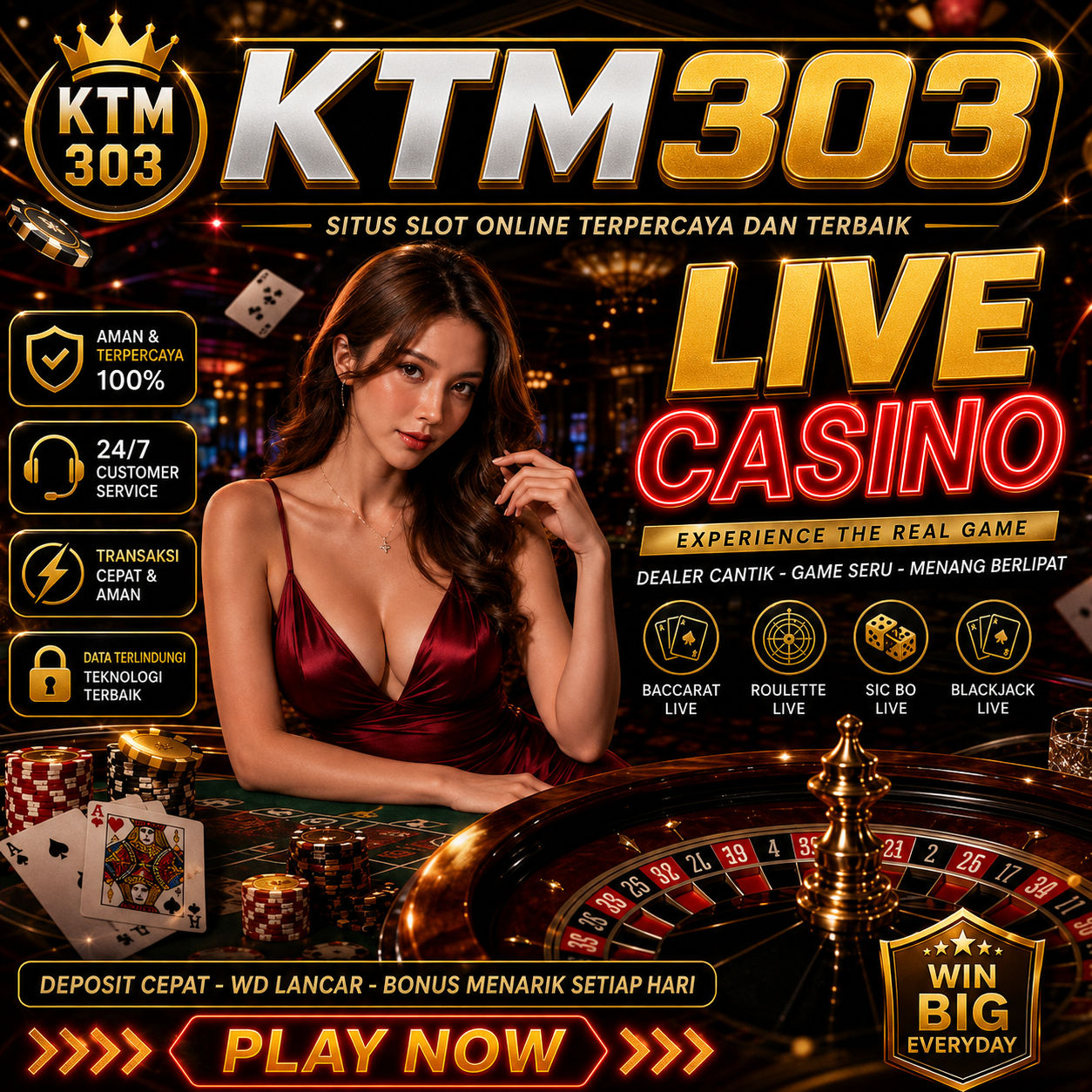 KTM303: Link Bandar Mega Wheel Live Casino Online Dengan Dealer Profesional