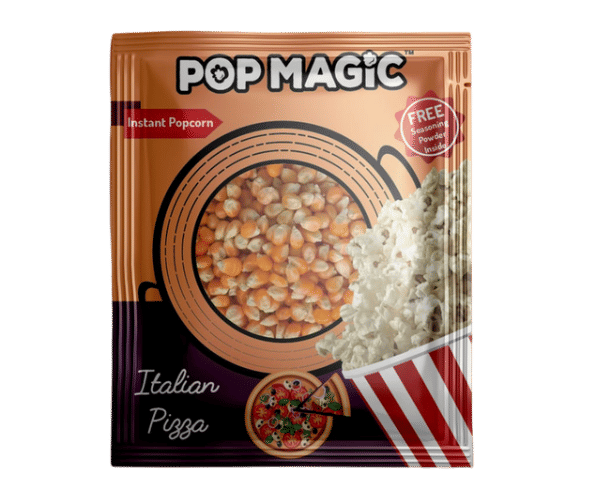 Pop Magic Italian pizza Ready To cook Popcorn. SItalian pizza corn flavor with Insta-Bowl popping bags. Popcorn Product: Italian pizza®