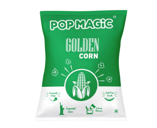 Pop Magic Golder Corn® Ready To Cook Popcorn. A gourmet cheddar cheese flavored popcorn containing gluten-free, non-GMO kernels. Popcorn Product: Golder Corn®