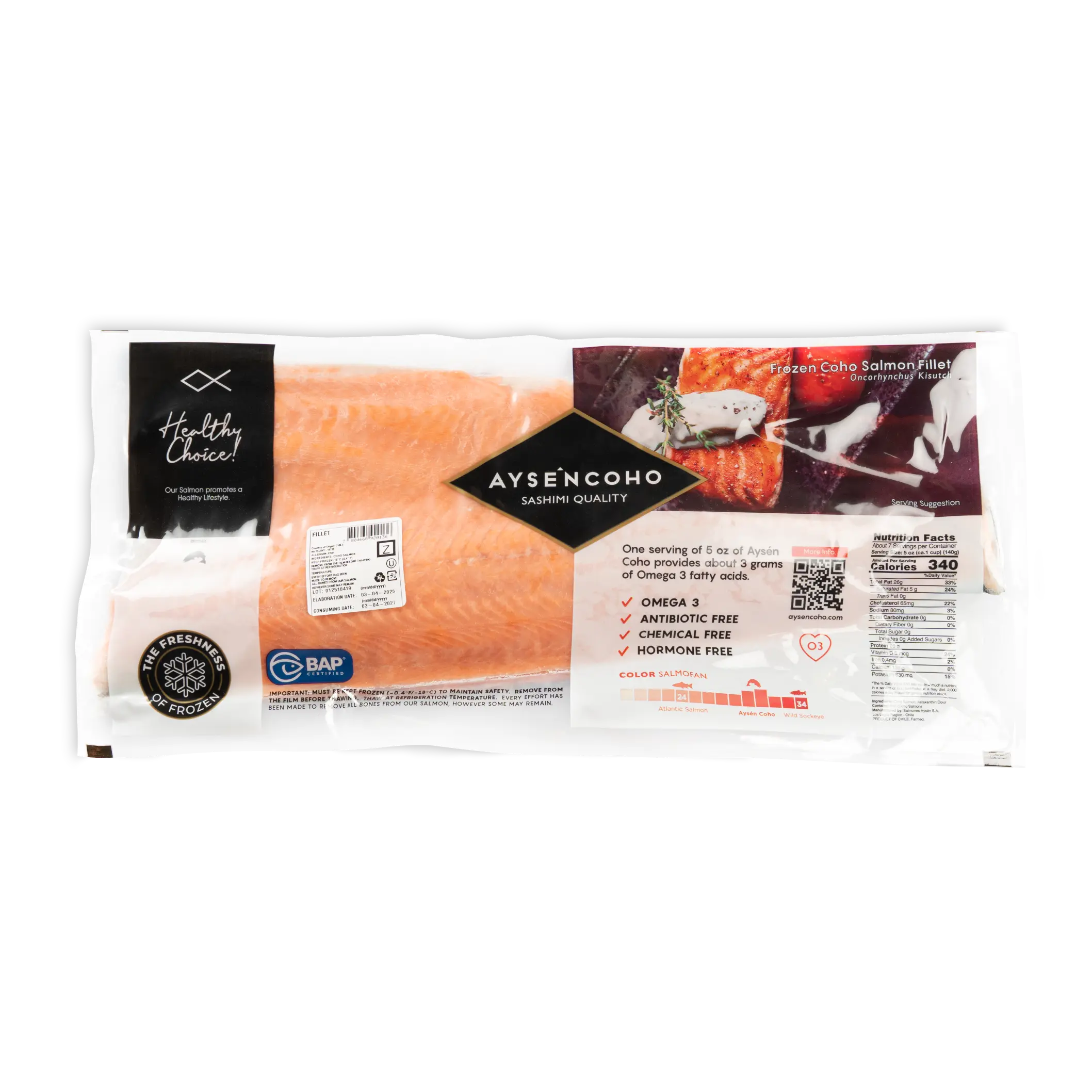 FILETTO SALMONE ARGENTATO “COHO” 900/1300g (Onocorhynchus Kisutch)