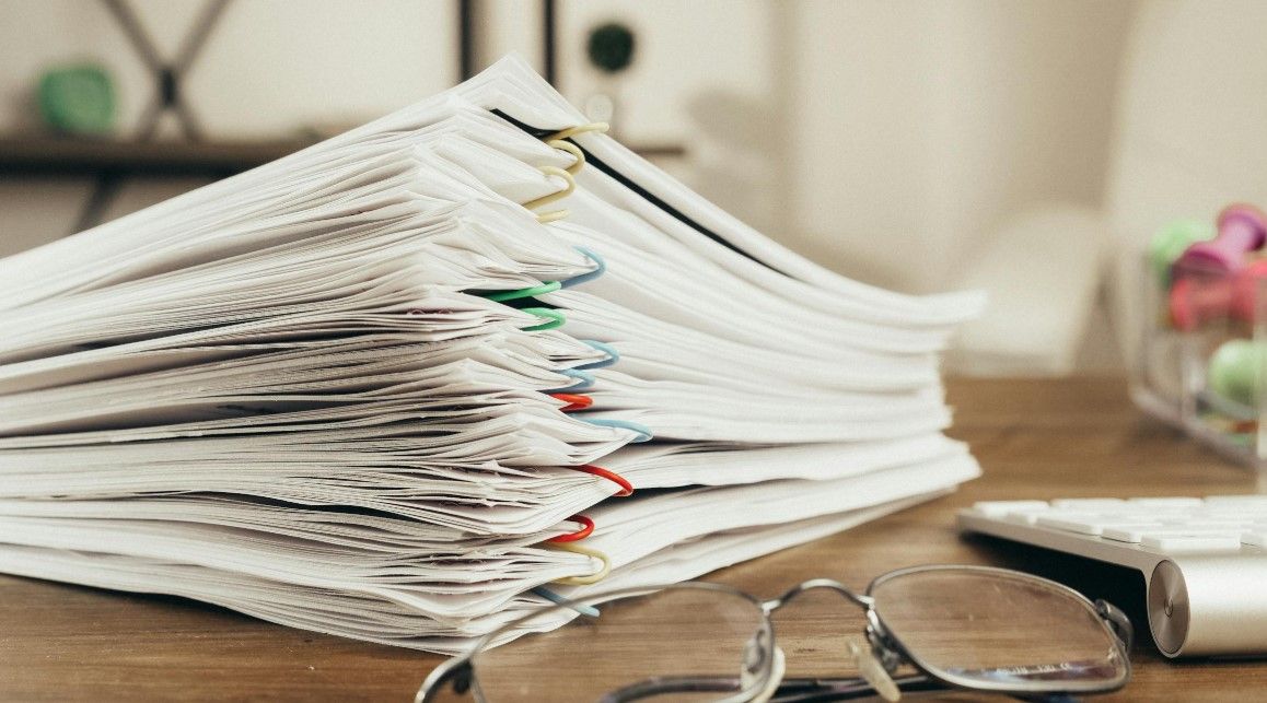 Documents sur une table