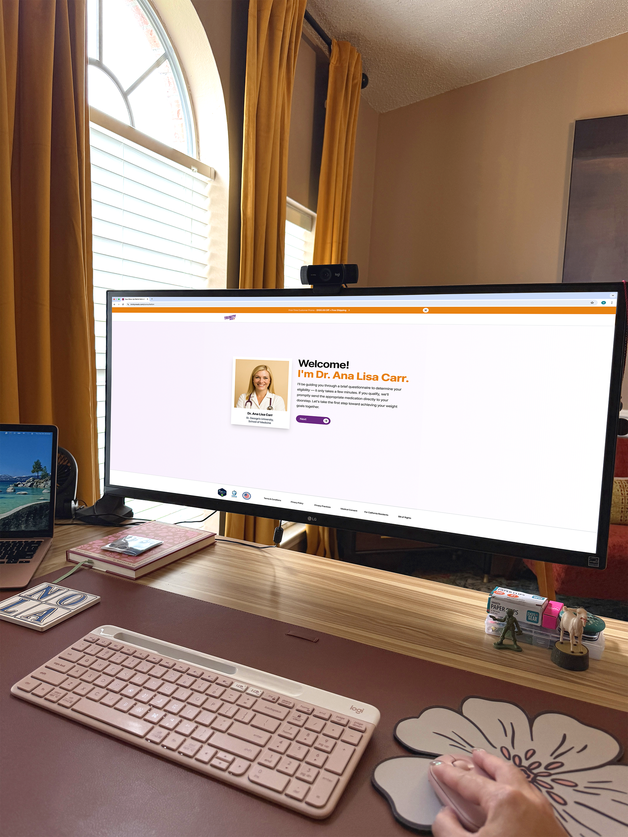 Start your free online quiz on a computer