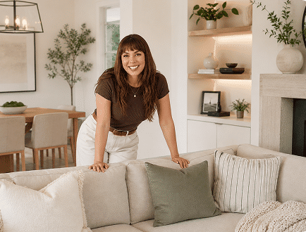 Woman relaxing at home, positive mood