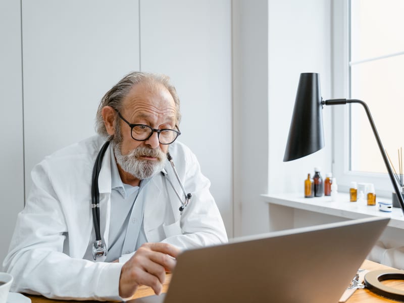 Licensed healthcare provider reviewing an assessment with a patient