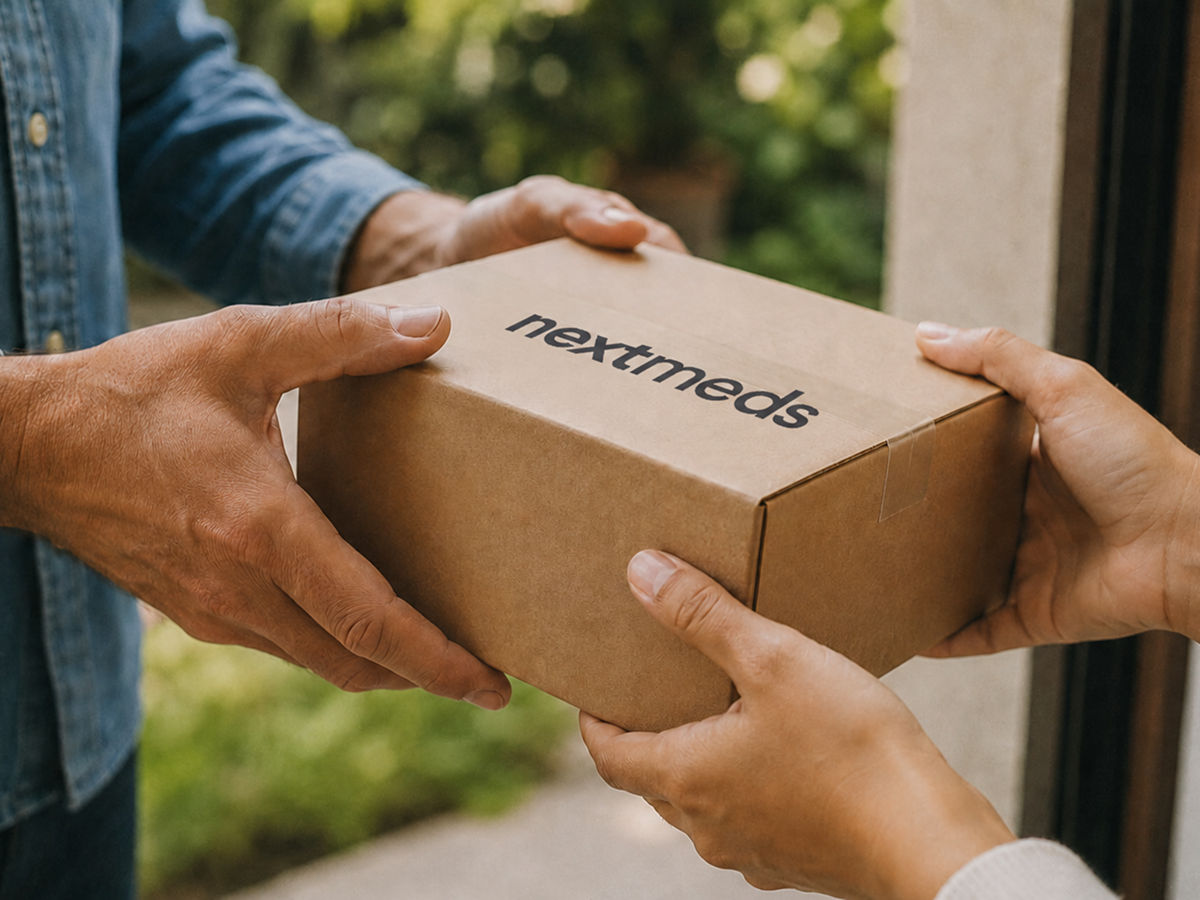 Member receiving a Next Meds delivery