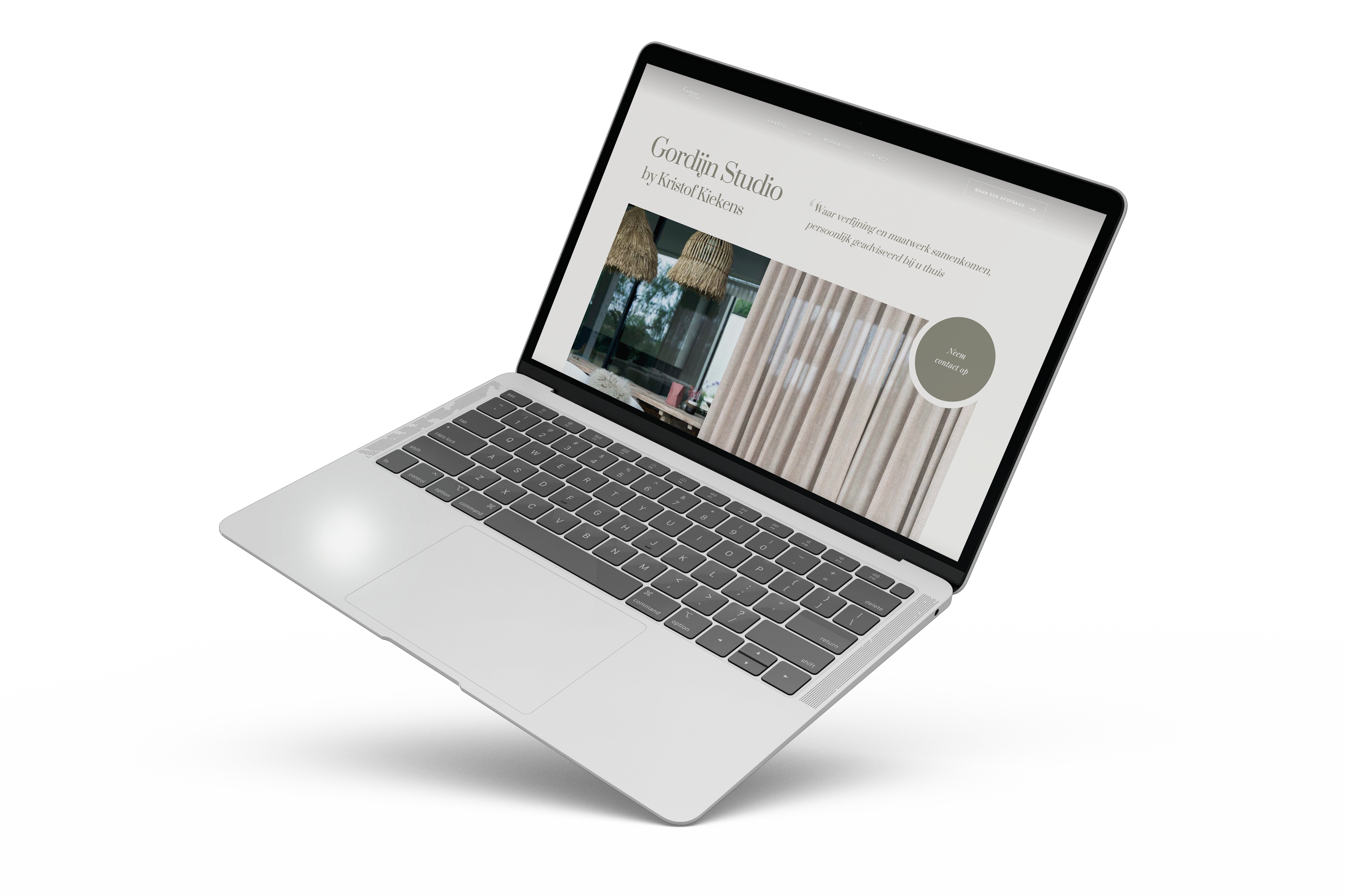 Strakke en moderne website van Gordijn Studio by Kristof Kiekens.