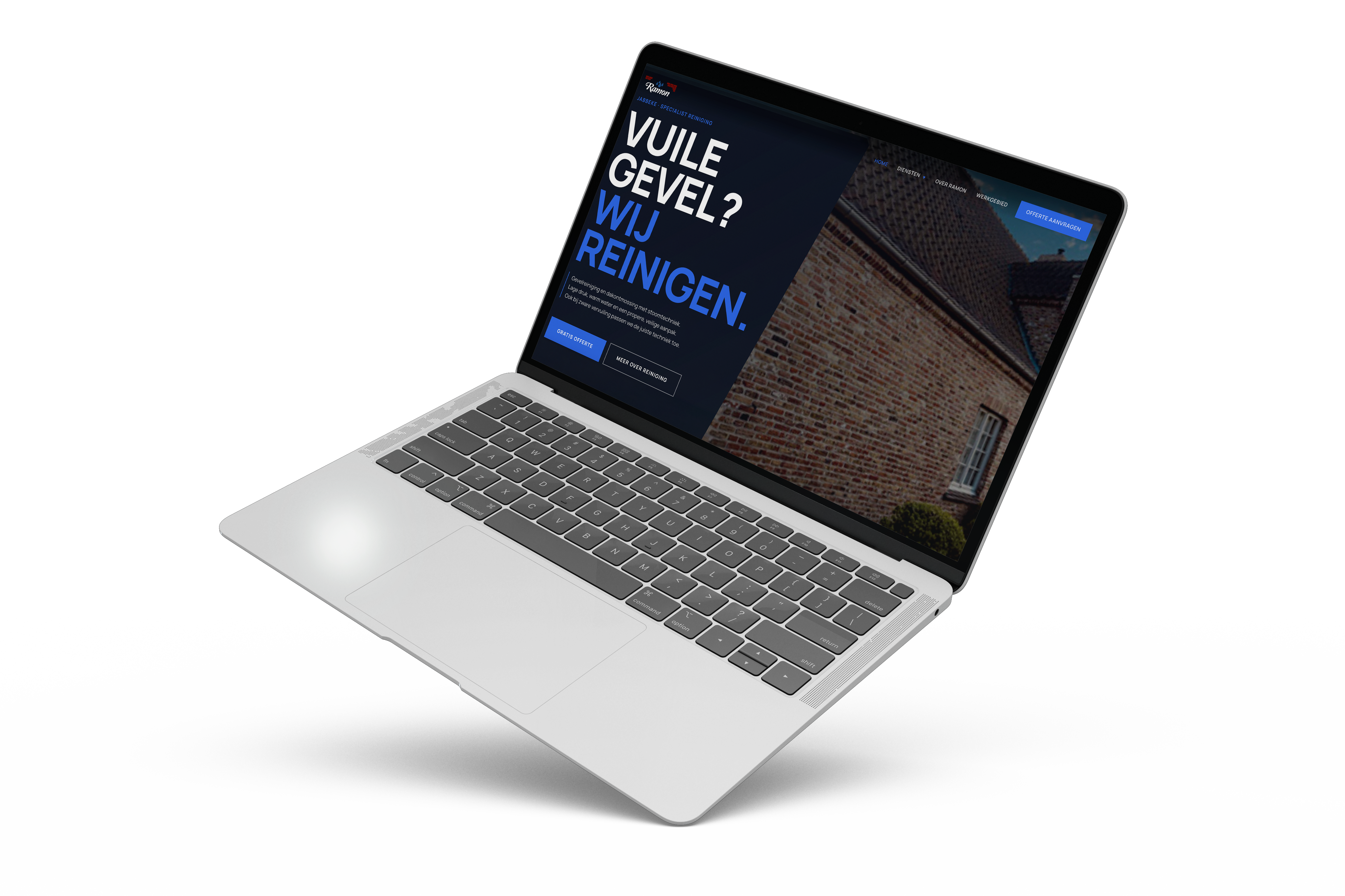 Een moderne website voor Gevelreiniging Ramon met focus op gevelreiniging.