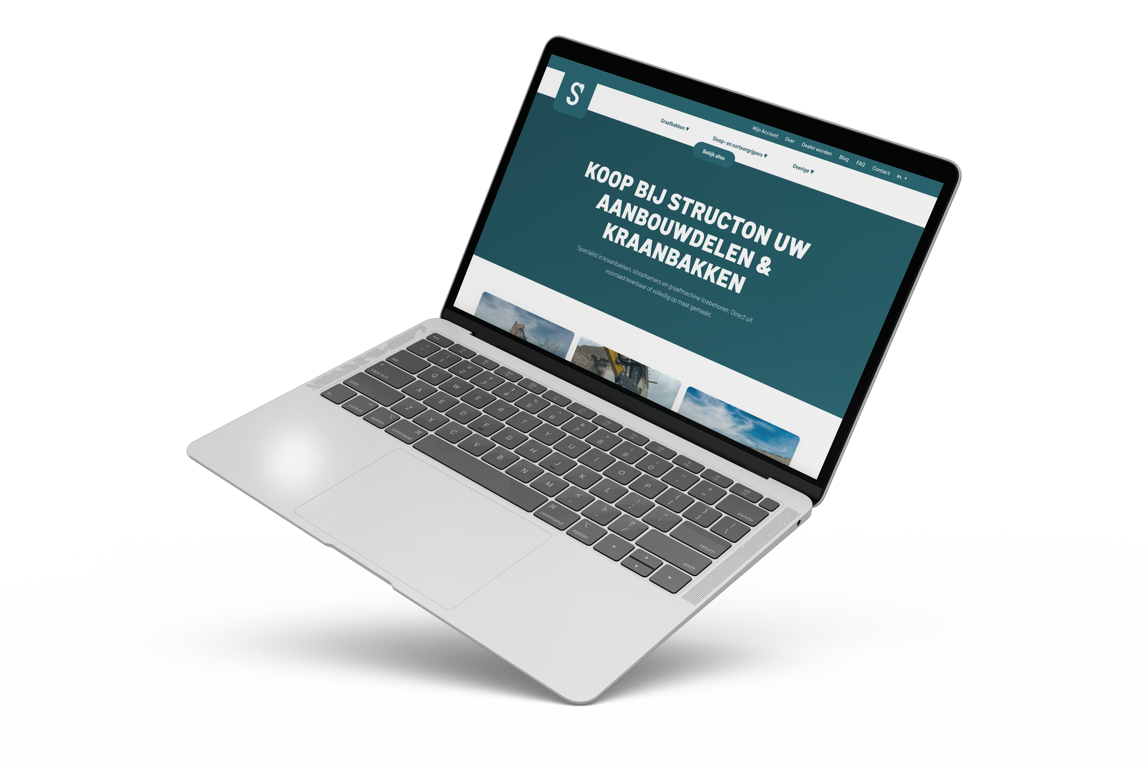 Voorbeeld van de Structon Aanbouwdelen website met productcategorieën.