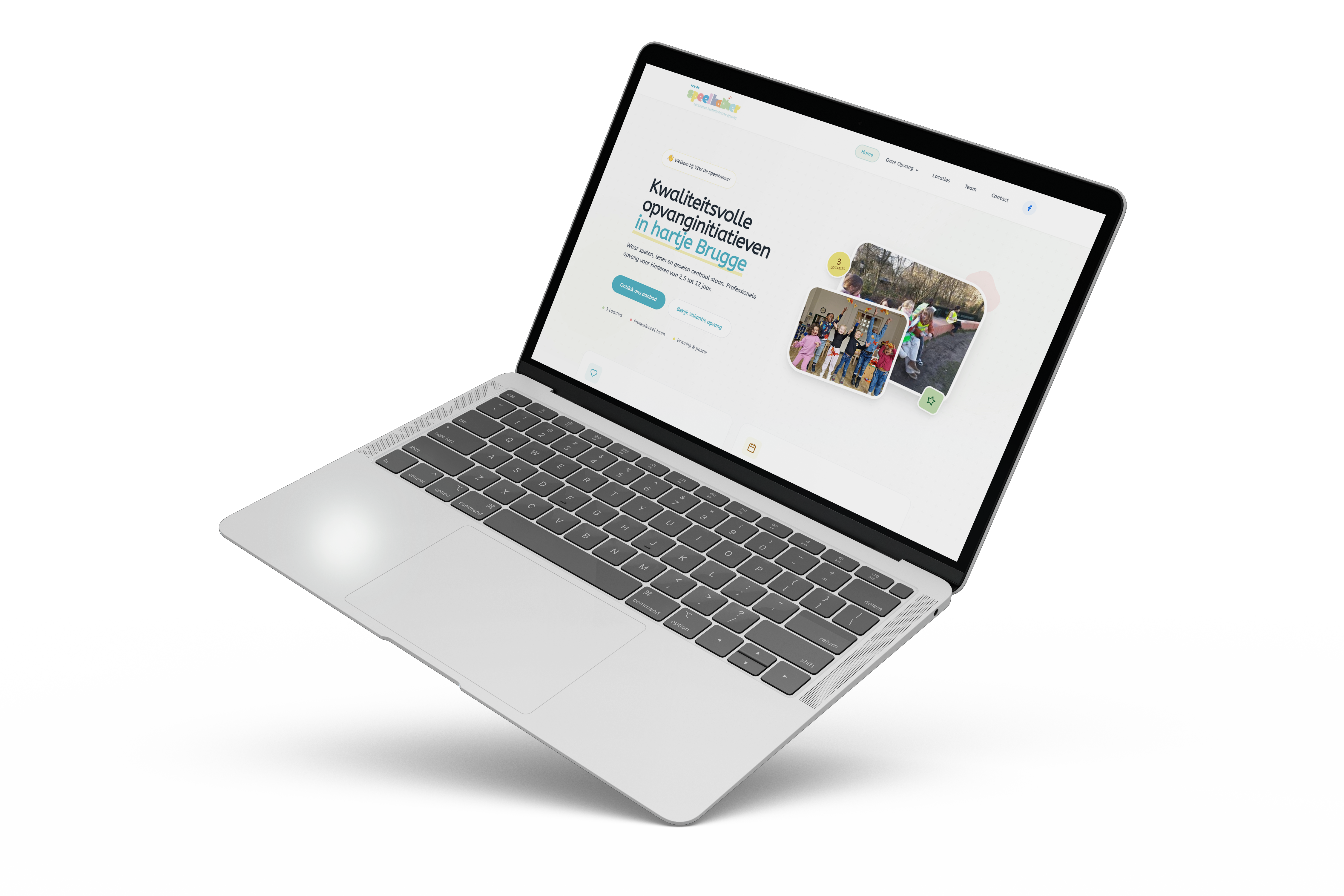 Website VZW De Speelkamer op laptop