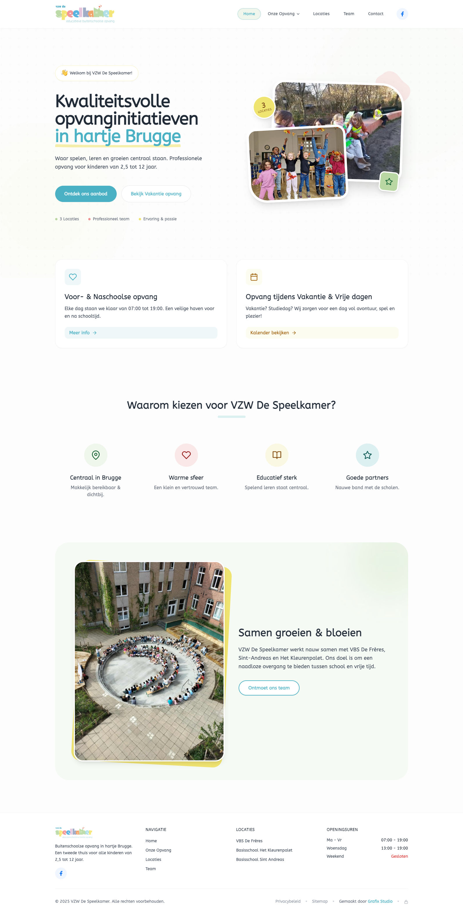 VZW De Speelkamer website detail
