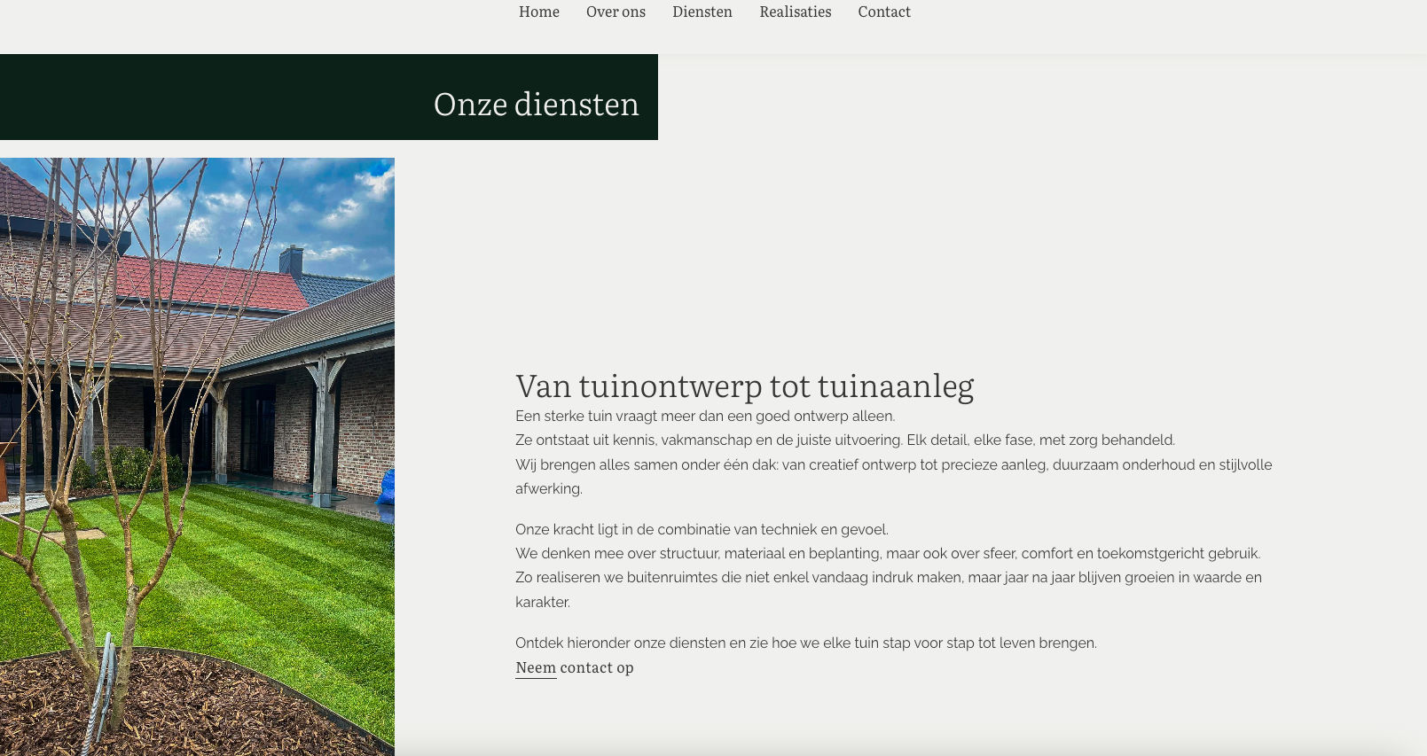 Oplossing met strategisch gebruik van witruimte en afbeeldingen.