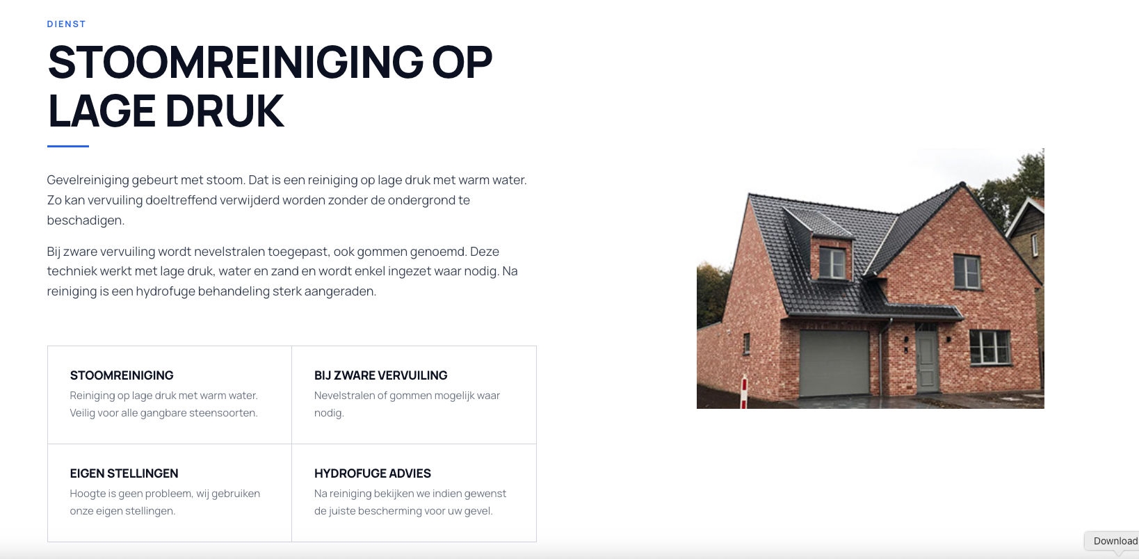 Een schermweergave van de gebruiksvriendelijke en SEO-geoptimaliseerde website.