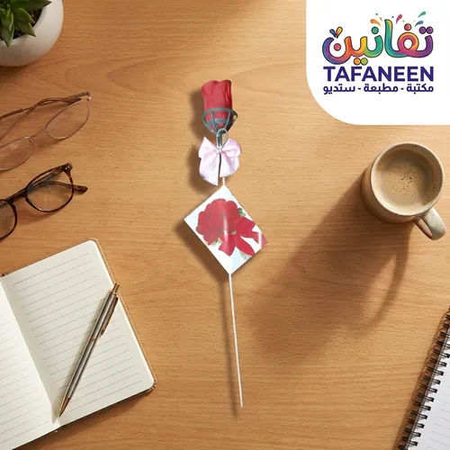 Small Plastic Bouquet Card Rose +