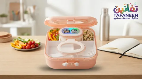 SINA HOME PRIMO 2-Tier Compartmentalized Lunch Box with Handle & Spoon