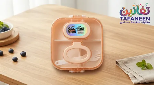 SINA HOME CIMA 2-Tier Compartmentalized Lunch Box with Handle, Spoon & Fork