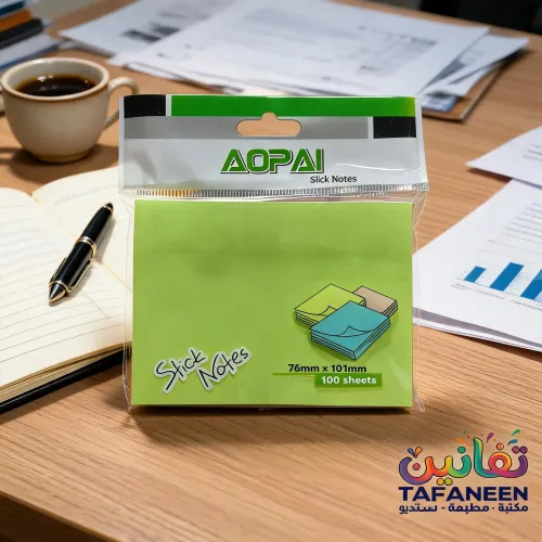 AOPAI Plain Sticky Notes 76x101 mm (Model B4-1) - 100 Sheets (5 Colors)