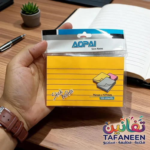 AOPAI Lined Sticky Notes 76x127 mm - 100 Sheets (5 Colors)
