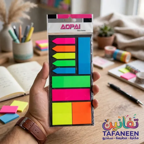 AOPAI PET1004 10-Color Transparent PET Sticky Note Arrow Index Tabs Card
