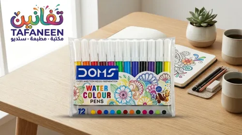Doms Mini Felt Tip Markers Pack - 12 Colors (Model 3497)