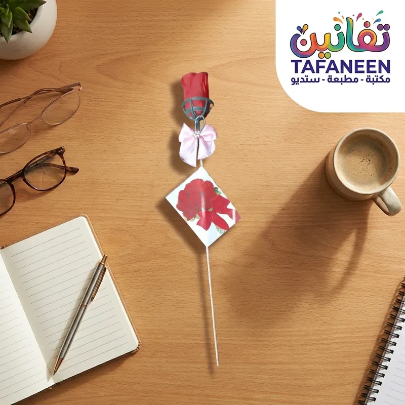 Small Plastic Bouquet Card Rose +