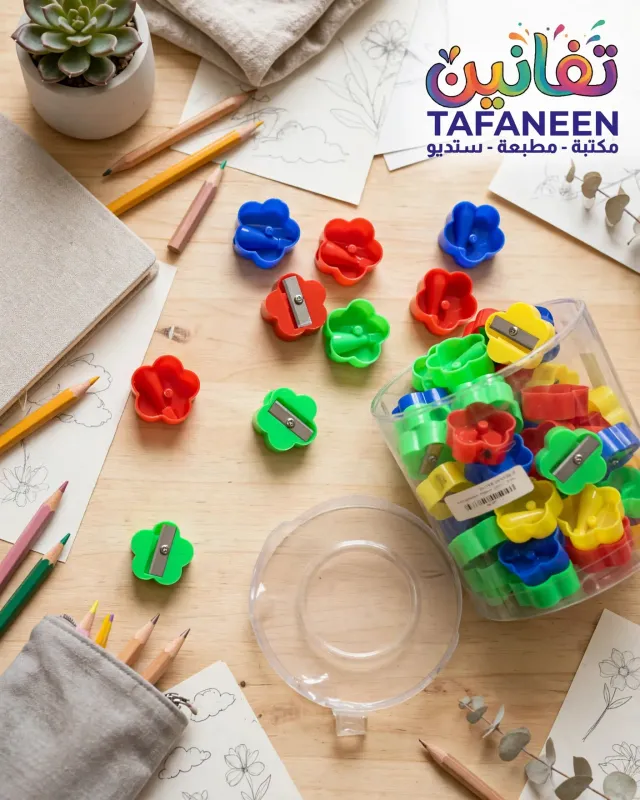 Plastic Round Colored Jar Plastic Sharpener – 72Sheets