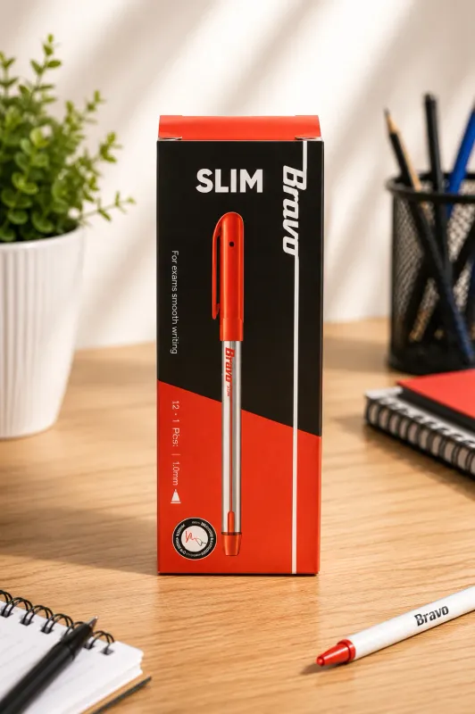 Ballpoint Pen Bravo Slim Red
